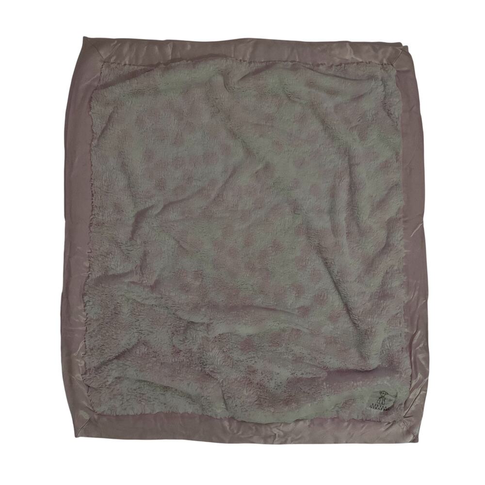 Little Giraffe Pink Polka Dots Circles Baby Blanket Satin Edge White Lovey Kids